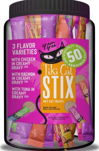 Tiki Cat Stix Variety Mega Jar Guloseimas para gatos lambíveis