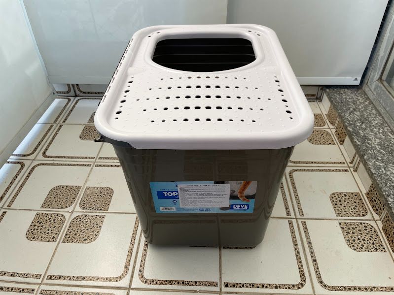 Caixa Sanitária Petmate Top Entry, Cor Cinza