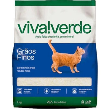 Areia Higiênica Viva Verde Grãos Finos para Gatos