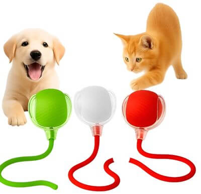 Bolinha Inteligente Giratória Automática Rolamento Gatos Pet